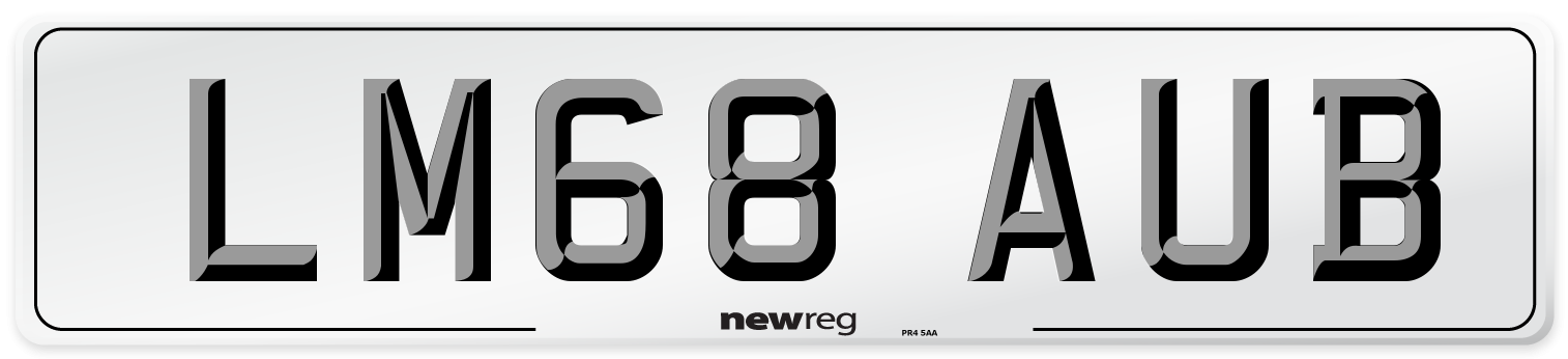 LM68 AUB Number Plate from New Reg